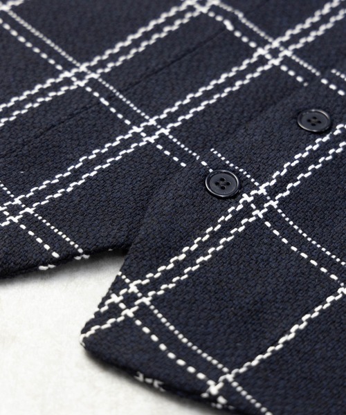NYLAUS(ナイラス)の「ジャガード 格子柄 ベスト(ベスト・メンズ・ブラック×グレー/ネイビー×ホワイト・M/LL/L)」の12枚目の写真