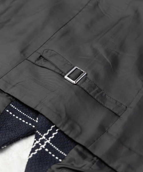 NYLAUS(ナイラス)の「ジャガード 格子柄 ベスト(ベスト・メンズ・ブラック×グレー/ネイビー×ホワイト・M/LL/L)」の13枚目の写真