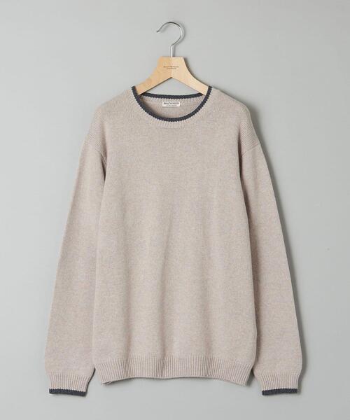 BEAUTY&YOUTH UNITED ARROWS（ビューティーアンドユースユナイテッドアローズ）の「BY ウォッシャブル ウールミックス トリム ニット（ニット/セーター・メンズ・ベージュ/コバルトブルー/ホワイト・S/XL/M/L）」の2枚目の写真