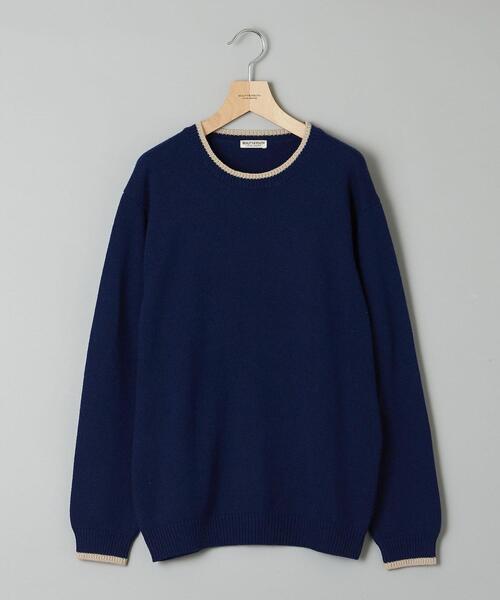 BEAUTY&YOUTH UNITED ARROWS（ビューティーアンドユースユナイテッドアローズ）の「BY ウォッシャブル ウールミックス トリム ニット（ニット/セーター・メンズ・ベージュ/コバルトブルー/ホワイト・S/XL/M/L）」の3枚目の写真