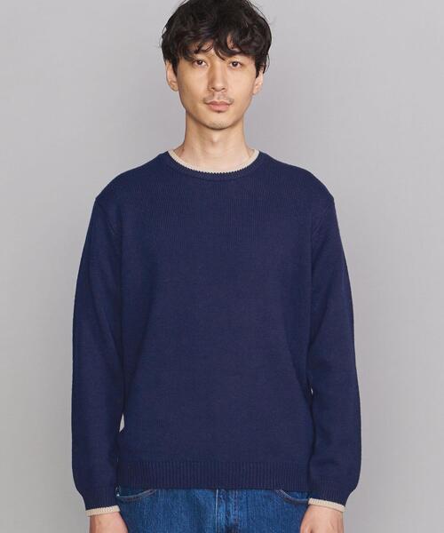 BEAUTY&YOUTH UNITED ARROWS（ビューティーアンドユースユナイテッドアローズ）の「BY ウォッシャブル ウールミックス トリム ニット（ニット/セーター・メンズ・ベージュ/コバルトブルー/ホワイト・S/XL/M/L）」の4枚目の写真