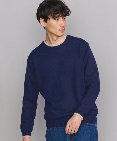 BEAUTY&YOUTH UNITED ARROWS（ビューティーアンドユースユナイテッドアローズ）の「BY ウォッシャブル ウールミックス トリム ニット（ニット/セーター・メンズ・ベージュ/コバルトブルー/ホワイト・S/XL/M/L）」の12枚目の写真