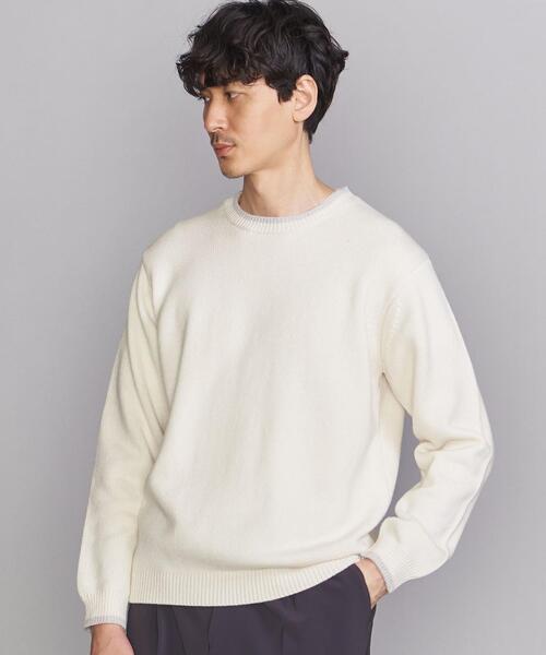 BEAUTY&YOUTH UNITED ARROWS（ビューティーアンドユースユナイテッドアローズ）の「BY ウォッシャブル ウールミックス トリム ニット（ニット/セーター・メンズ・ベージュ/コバルトブルー/ホワイト・S/XL/M/L）」の20枚目の写真