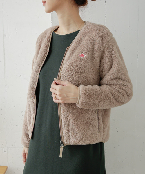 DANTON（ダントン）の「DANTON　HIGH PILE ZIP V-NECK JACKET（その他アウター・レディース・ライトカーキ/ブラック/チャコールグレー/ネイビー/ピンクベージュ・36）」の10枚目の写真