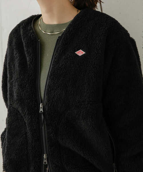 DANTON（ダントン）の「DANTON　HIGH PILE ZIP V-NECK JACKET（その他アウター・レディース・ライトカーキ/ブラック/チャコールグレー/ネイビー/ピンクベージュ・36）」の16枚目の写真