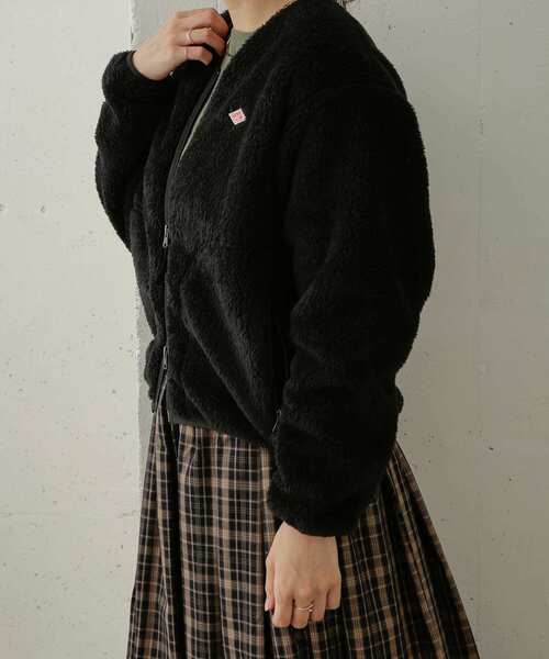 DANTON（ダントン）の「DANTON　HIGH PILE ZIP V-NECK JACKET（その他アウター・レディース・ライトカーキ/ブラック/チャコールグレー/ネイビー/ピンクベージュ・36）」の18枚目の写真