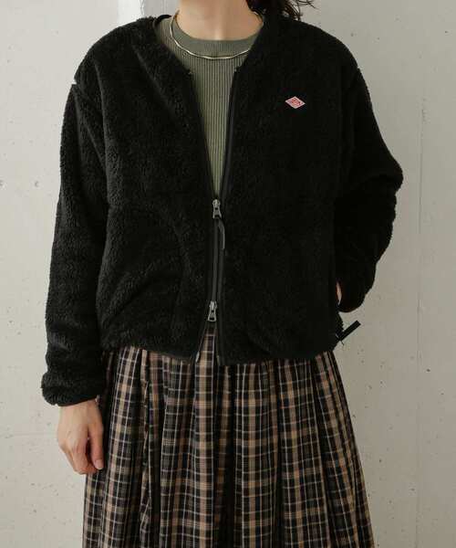 DANTON（ダントン）の「DANTON　HIGH PILE ZIP V-NECK JACKET（その他アウター・レディース・ライトカーキ/ブラック/チャコールグレー/ネイビー/ピンクベージュ・36）」の19枚目の写真