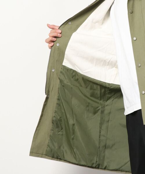 ８(eight)（エイト）の「ツイル衿コーデュロイロングコート（ステンカラーコート・メンズ・ブラック/カーキ/キナリ・MEDIUM/LARGE）」の4枚目の写真