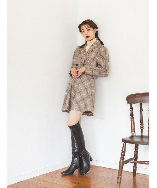 fifth calin（フィフスカラン）の「ミニフレアスカート（スカート・レディース・ブラウン/グレー・MEDIUM）」の16枚目の写真