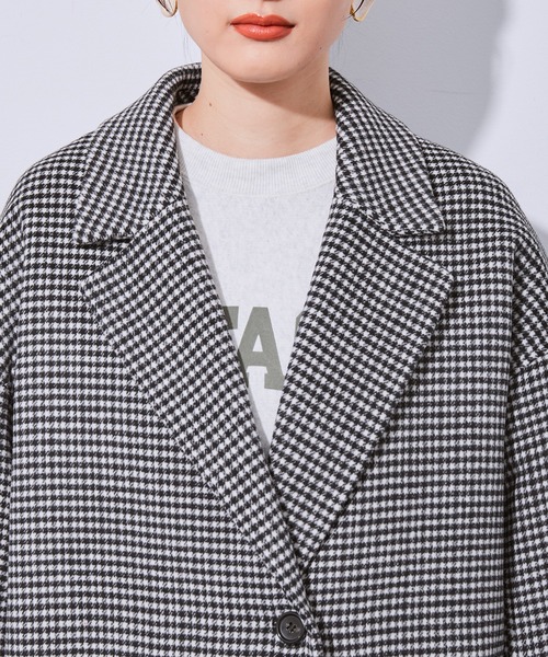 ADAM ET ROPE'(アダムエロペ)の「CHECKウールリバーコート(その他アウター・レディース・ブラウン/ブラック系その他・38/36)」の19枚目の写真