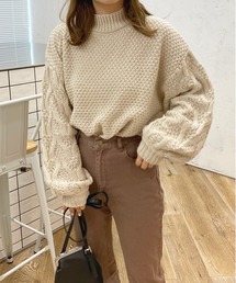 袖編みデザインニット【ZOZOTOWN限定アイテム】