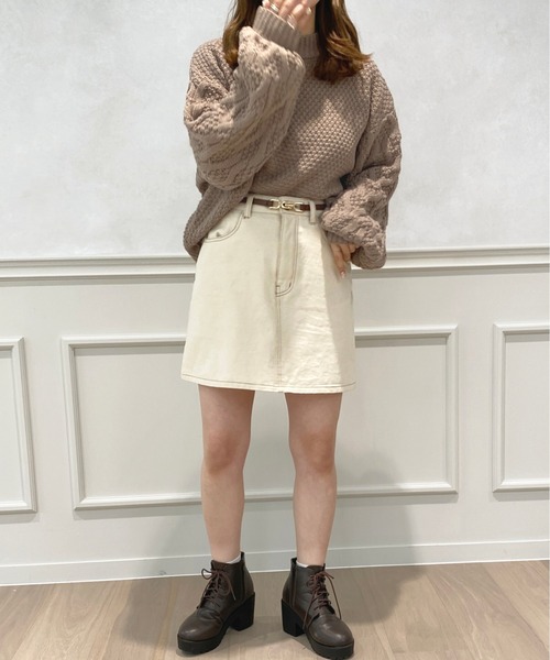 apres jour（アプレジュール）の「袖編みデザインニット【ZOZOTOWN限定アイテム】（ニット/セーター・レディース・オレンジ/アイボリー/ブルー系その他/モカ・X-LARGE/フリー）」の19枚目の写真