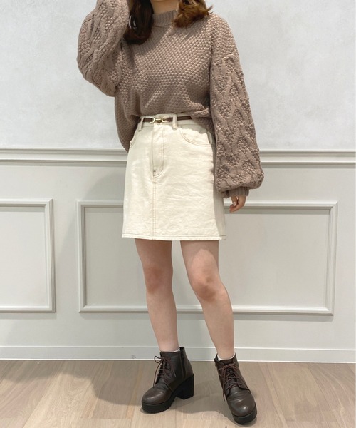 apres jour（アプレジュール）の「袖編みデザインニット【ZOZOTOWN限定アイテム】（ニット/セーター・レディース・オレンジ/アイボリー/ブルー系その他/モカ・X-LARGE/フリー）」の20枚目の写真