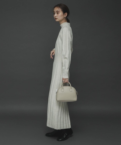 SENSE OF PLACE by URBAN RESEARCH（センスオブプレイスバイアーバンリサーチ）の「ストレッチアルパカウエストマークワンピース（ワンピース・レディース・ライトブルー/ブラック/アイボリー・ONE）」の4枚目の写真