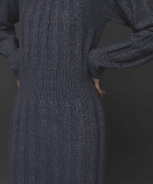 SENSE OF PLACE by URBAN RESEARCH（センスオブプレイスバイアーバンリサーチ）の「ストレッチアルパカウエストマークワンピース（ワンピース・レディース・ライトブルー/ブラック/アイボリー・ONE）」の17枚目の写真