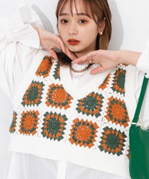カラフルかぎ針編みビスチェ