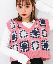 nemne store（ネンネストア）の「カラフルかぎ針編みビスチェ（ベスト）」