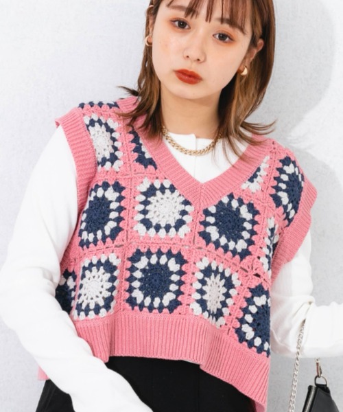 カラフルかぎ針編みビスチェ（ベスト）｜nemne store（ネンネストア