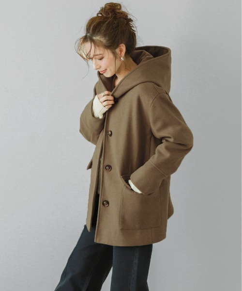 SUGAR BISKET（シュガービスケット）の「ウール混ハーフコート（その他アウター・レディース・ベージュ/モカ/ブラウン/ブラック・M/L）」の13枚目の写真