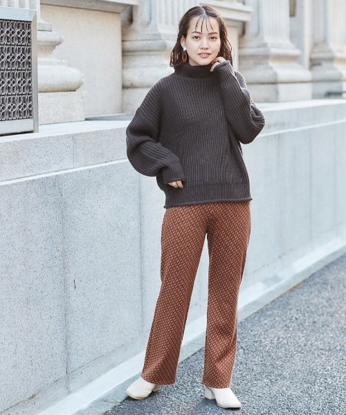 cepo（セポ）の「アゼアミタートルネックニット（ニット/セーター・レディース・グリーン/ピンク/チャコール/ブルー・M）」の10枚目の写真