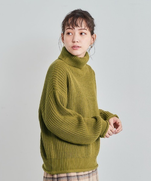 cepo（セポ）の「アゼアミタートルネックニット（ニット/セーター・レディース・グリーン/ピンク/チャコール/ブルー・M）」の13枚目の写真