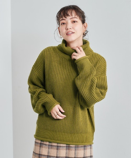 cepo（セポ）の「アゼアミタートルネックニット（ニット/セーター・レディース・グリーン/ピンク/チャコール/ブルー・M）」の11枚目の写真