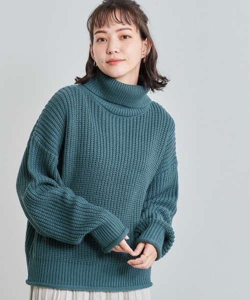 cepo（セポ）の「アゼアミタートルネックニット（ニット/セーター・レディース・グリーン/ピンク/チャコール/ブルー・M）」の19枚目の写真