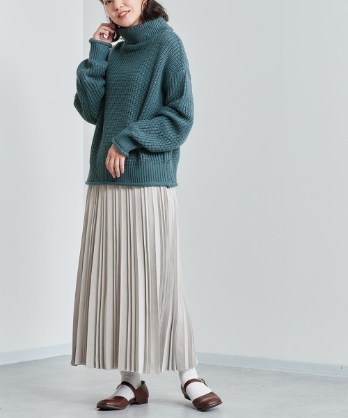 cepo（セポ）の「アゼアミタートルネックニット（ニット/セーター・レディース・グリーン/ピンク/チャコール/ブルー・M）」の21枚目の写真