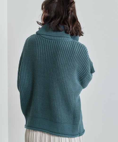 cepo（セポ）の「アゼアミタートルネックニット（ニット/セーター・レディース・グリーン/ピンク/チャコール/ブルー・M）」の17枚目の写真