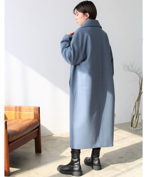 GeeRA(ジーラ)の「ニットモッサ袖タックチェスターコート(その他アウター・レディース・ブルー/アイボリー/モカ・MEDIUM)」の11枚目の写真