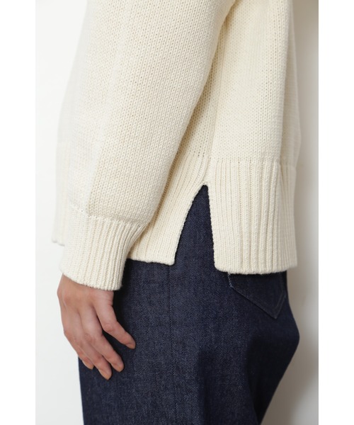 human woman(ヒューマンウーマン)の「◆コットンアクリル天竺ニットプルオーバー(ニット/セーター・レディース・ホワイト系その他/パープル/ブルー・MEDIUM)」の11枚目の写真