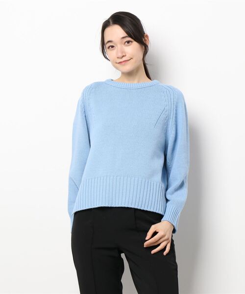 human woman(ヒューマンウーマン)の「◆コットンアクリル天竺ニットプルオーバー(ニット/セーター・レディース・ホワイト系その他/パープル/ブルー・MEDIUM)」の15枚目の写真