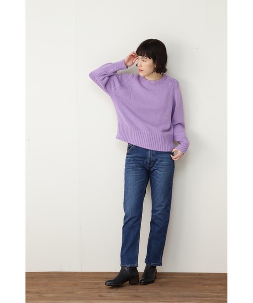 human woman(ヒューマンウーマン)の「◆コットンアクリル天竺ニットプルオーバー(ニット/セーター・レディース・ホワイト系その他/パープル/ブルー・MEDIUM)」の16枚目の写真
