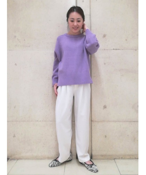 human woman(ヒューマンウーマン)の「◆コットンアクリル天竺ニットプルオーバー(ニット/セーター・レディース・ホワイト系その他/パープル/ブルー・MEDIUM)」の22枚目の写真
