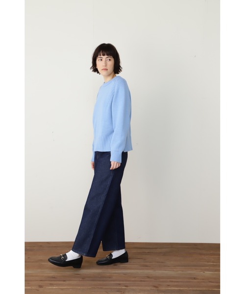 human woman(ヒューマンウーマン)の「◆コットンアクリル天竺ニットプルオーバー(ニット/セーター・レディース・ホワイト系その他/パープル/ブルー・MEDIUM)」の19枚目の写真