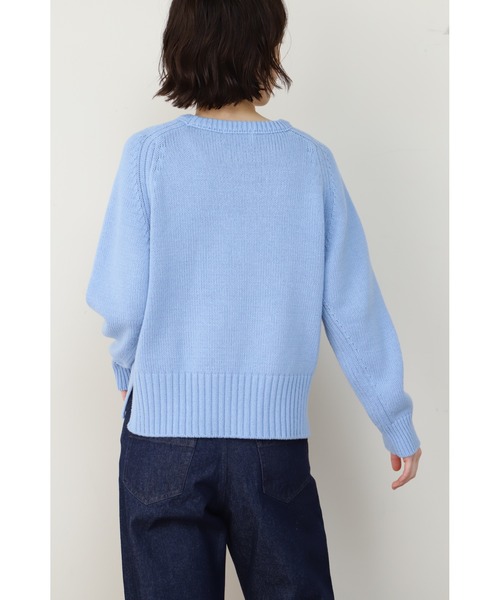 human woman(ヒューマンウーマン)の「◆コットンアクリル天竺ニットプルオーバー(ニット/セーター・レディース・ホワイト系その他/パープル/ブルー・MEDIUM)」の20枚目の写真