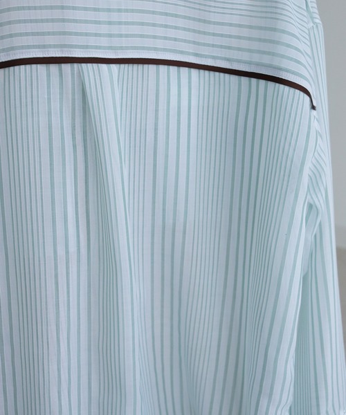 CLEIO（クレイオ）の「【CLEIO】シアーストライプクルーネックシャツ（シャツ/ブラウス・レディース・ライトグリーン/ラベンダー・FREE）」の8枚目の写真