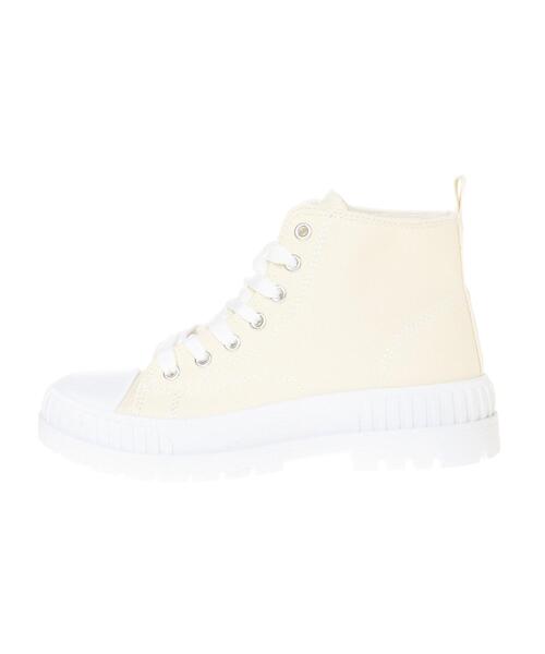 INGNI（イング）の「ハイカットトラックソールスニーカー（スニーカー・レディース・ブラック/アイボリー・L/S/M/LL）」の4枚目の写真