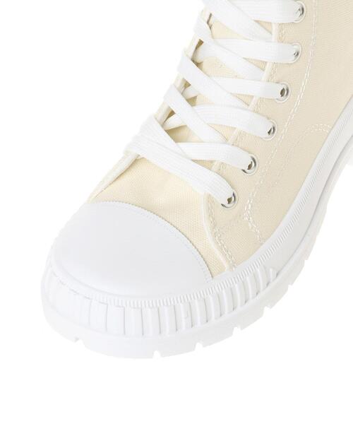 INGNI（イング）の「ハイカットトラックソールスニーカー（スニーカー・レディース・ブラック/アイボリー・L/S/M/LL）」の7枚目の写真