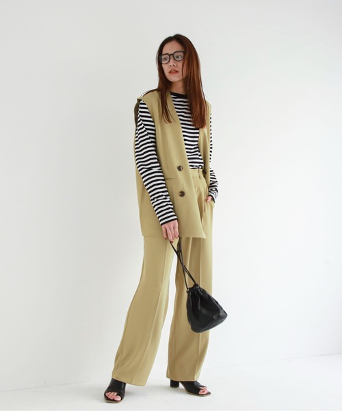 feepur（フェピュール）の「《セットアップ対応》ノーカラージレ（ベスト・レディース・ブラック/アイボリー/モカ/ライトカーキ・MEDIUM）」の9枚目の写真