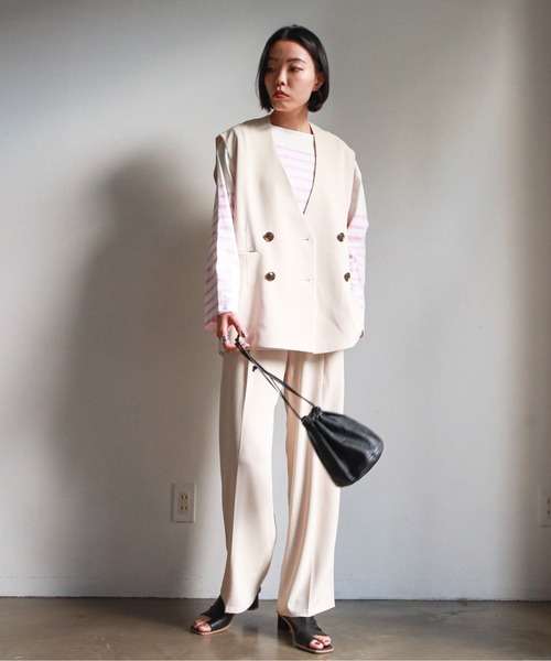 feepur（フェピュール）の「《セットアップ対応》ノーカラージレ（ベスト・レディース・ブラック/アイボリー/モカ/ライトカーキ・MEDIUM）」の20枚目の写真