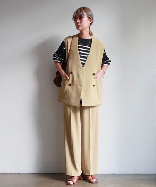 feepur（フェピュール）の「《セットアップ対応》ノーカラージレ（ベスト・レディース・ブラック/アイボリー/モカ/ライトカーキ・MEDIUM）」の17枚目の写真