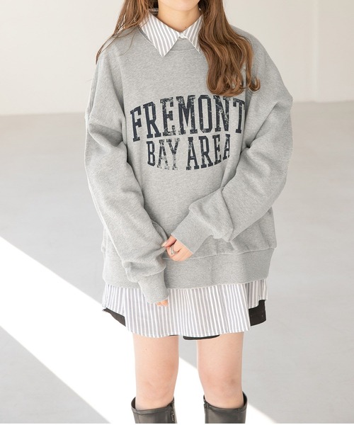 Heather（ヘザー）の「ヴィンテージプリントスウェット　272784（スウェット・レディース・グレー/ネイビー/オフホワイト・FREE）」の3枚目の写真
