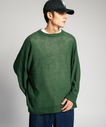 ドライタッチ ボリュームクルーネックニットプルオーバーセーター オーバーサイズ