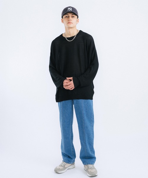 Ressaca（レサーカ）の「ドライタッチ ボリュームクルーネックニットプルオーバーセーター オーバーサイズ（ニット/セーター・メンズ・ブラック/オレンジ/ネイビー/マスタード/グリーン・M/L）」の21枚目の写真