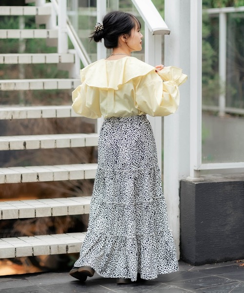 DuKKah（デュカ）の「Dukkah/【低身長向け】ビッグカラーブラウス（シャツ/ブラウス・レディース・ホワイト/イエロー・X-SMALL）」の13枚目の写真