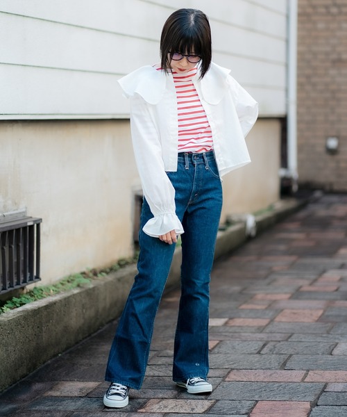 DuKKah（デュカ）の「Dukkah/【低身長向け】ビッグカラーブラウス（シャツ/ブラウス・レディース・ホワイト/イエロー・X-SMALL）」の19枚目の写真