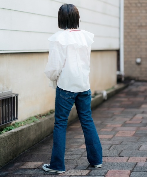 DuKKah（デュカ）の「Dukkah/【低身長向け】ビッグカラーブラウス（シャツ/ブラウス・レディース・ホワイト/イエロー・X-SMALL）」の11枚目の写真