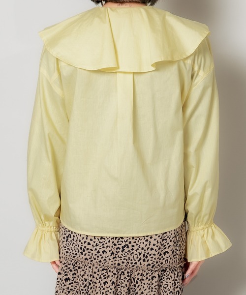DuKKah（デュカ）の「Dukkah/【低身長向け】ビッグカラーブラウス（シャツ/ブラウス・レディース・ホワイト/イエロー・X-SMALL）」の7枚目の写真