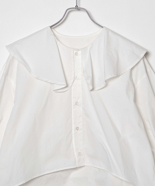 DuKKah（デュカ）の「Dukkah/【低身長向け】ビッグカラーブラウス（シャツ/ブラウス・レディース・ホワイト/イエロー・X-SMALL）」の9枚目の写真